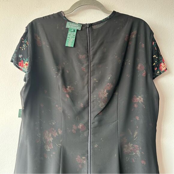 NWT Vintage Ralph Lauren Floral Foliage Silk Midi/Maxi Lined Dress - Picture 10 of 12